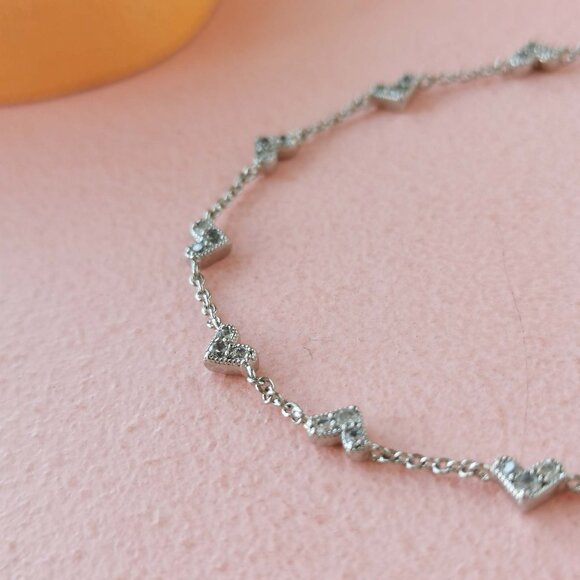 Kendra Scott - Haven Heart White Crystal Silver Chain Bracelet - NEW - Picture 2 of 3